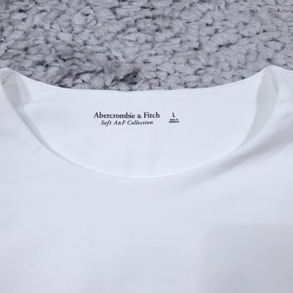 Abercrombie Soft A&F Collection Crew Neck Long Sleeve White Bodysuit Size Large - Picture 4 of 8